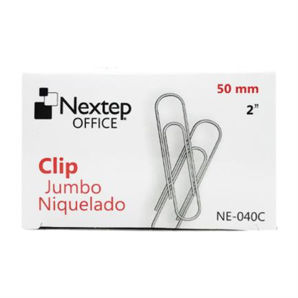Clip Estándar Niquelado #1 (50 Milímetros), Caja C/100 Clips, NEXTEP NE-040C