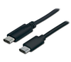 Cable de Datos USB C (M) a USB C (M), Color Negro, Alta Velocidad, Longitud 1.0 Metros, MANHATTAN 353342