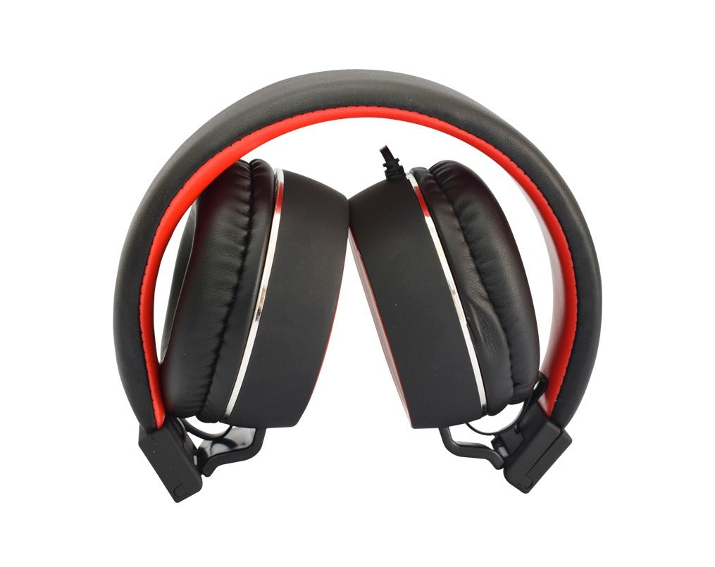 Audífonos Con Micrófono, Conexión 3.5 mm, Color Negro / Rojo, Longitud del Cable 1.2 Metros, NACEB NA-0310R