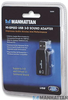 Adaptador USB - 3.5 mm, Micrófono / Audífono, Color Negro, MANHATTAN 150859