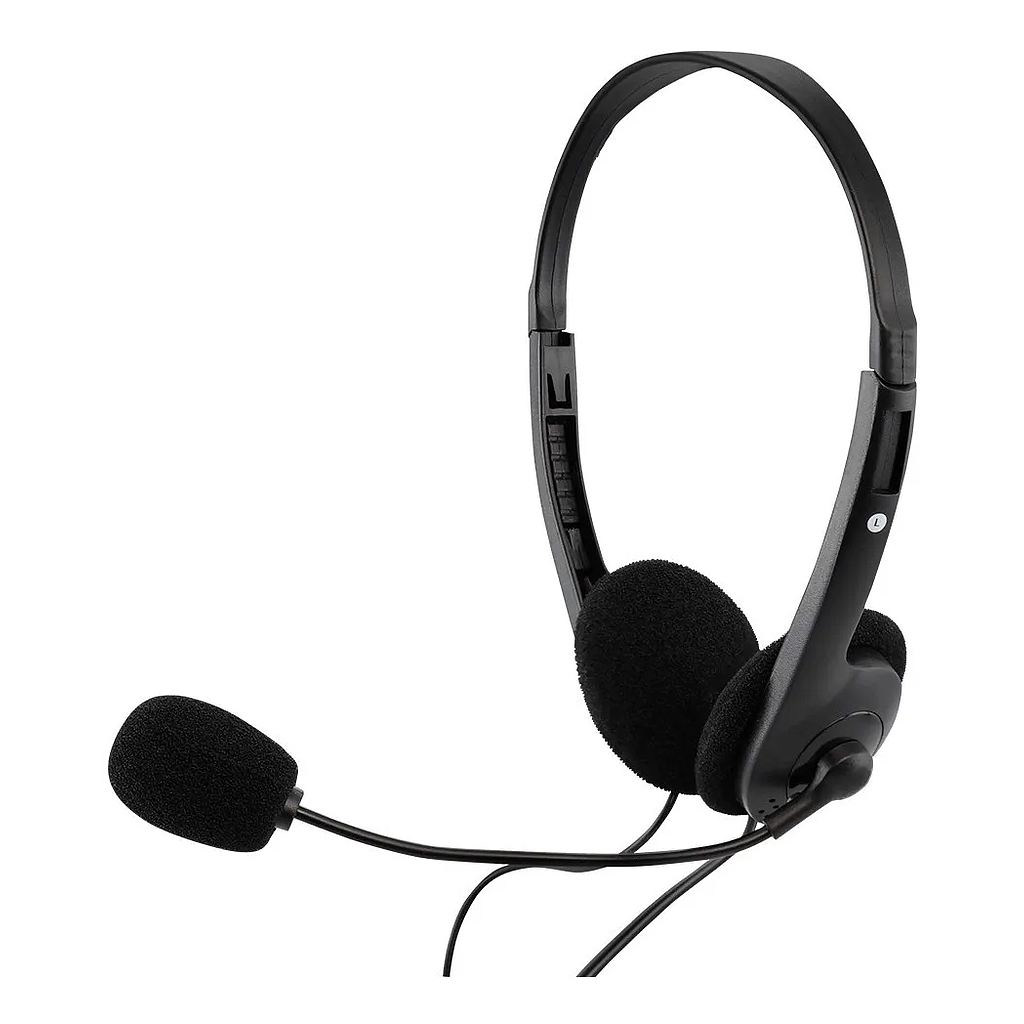 Audífonos C/ Micrófono Modelo AM-370, Conexión 3.5 mm (Doble), Color Negro, Longitud Cable 1.8 Metros, ACTECK MUAA-005