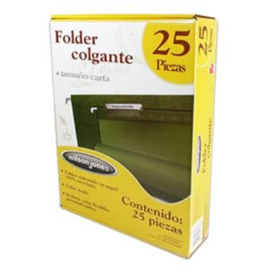Folder Colgante Tamaño Carta, Color Verde Tradicional, Caja con C/25 Piezas, ACCO P3636