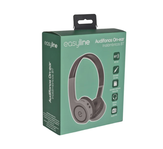 Aud fonos con Micr fono Easy Line On Ear Inal mbricos Bluetooth Color Gris PERFECT CHOICE EL 995265