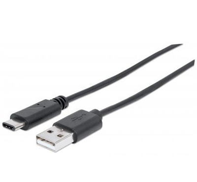 Cable de Datos USB-C - USB (M-M), Color Negro, Longitud 3.0 Metros, MANHATTAN 354981