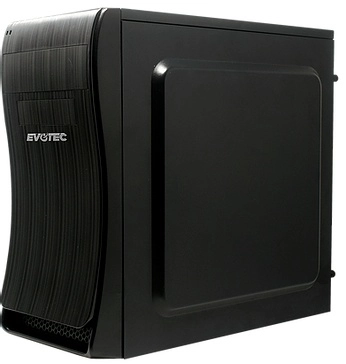 Gabinete Mini ATX / Micro ATX EVOTEC Modelo BASSU, Fuente de Poder de 600W, Color Negro, NACEB EV-1014