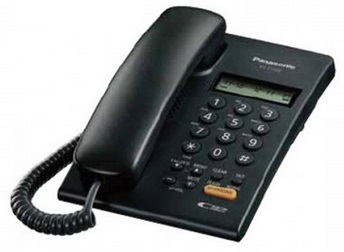 Teléfono Alámbrico C/ Identificador de Llamadas, Altavoz, Pantalla de 2 Líneas, Color Negro, PANASONIC KX-T7705X-B