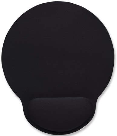 MousePad C/ Descansa Muñecas de Gel, Color Negro, MANHATTAN 434362