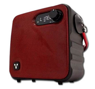 Bocina Portátil, Inalámbrica (Bluetooth), Recargable, Color Rojo, Soporta MicroSD / USB, Incluye Control y Micrófono Alámbrico, VORAGO KSP-400-RO