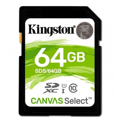 Tarjeta SDHC, Modelo Canvas Select Plus, Capacidad 64GB, Clase 10, KINGSTON SDS2/64GB