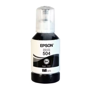 Botella de Tinta Original T504, Color Negro, Capacidad 127ml, Rendimiento Aprox. 7,500 Páginas, EPSON T504120-AL