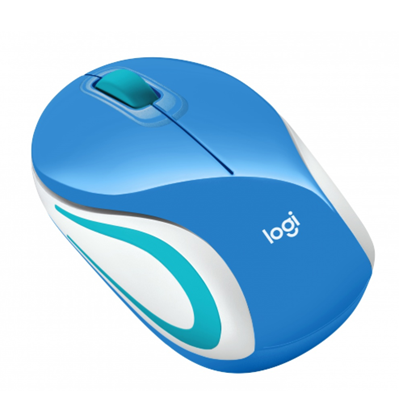 Ratón (Mouse) Óptico Modelo M187, Inlámbrico (USB), Hasta 1000 DPI, Color Azul Cielo, Tamaño Mini, LOGITECH 910-005360