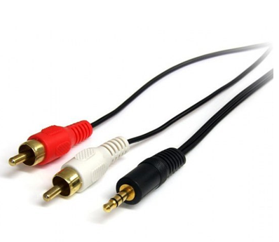 Cable de Audio 3.5 mm - RCA (M-M), Longitud 1.8 Metros, Color Blanco, STARTECH MU6MMRCA