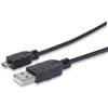 Cable de Datos USB - Micro USB (M-M), Color Negro, Longitud 0.5 Metros, MANHATTAN 393867