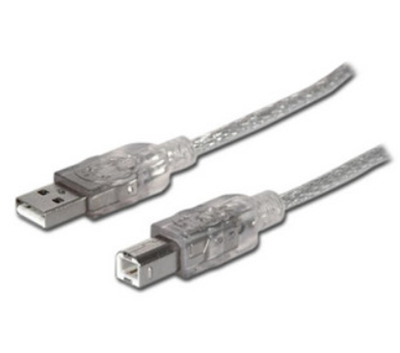 Cable de Datos USB-A - USB-B (M-M), Color Plata, Longitud 5.0 Metros, MANHATTAN 345408