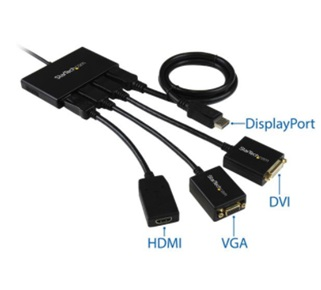 Splitter de Vídeo Mini DisplayPort - DisplayPort (M-H), 1 Macho (In), 4 Hembras (Out), Soporta 4K, STARTECH MSTMDP124DP