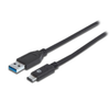 Cable de Datos USB-C - USB (M-M), Longitud 1.0 Metros, MANHATTAN 353373