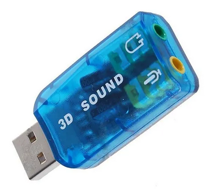 Adaptador USB - 3.5 mm, Micrófono / Audífono, Color Azul, GIGATECH USB-AUDCARD
