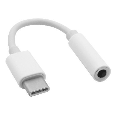 Adaptador de USB-C Macho a 3.5mm Hembra, 10cm, Color Blanco, BROBOTIX 170229