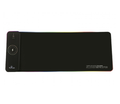 Mouse Pad Gamer Yeyian Glider 2700 RGB con Carga Inalámbrica, 80cm x 30cm, Grosor 4mm, Color Negro, QIAN YGG-68902