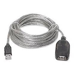 Cable Extensión Activa USB - USB 2.0 (M-H), Longitud 4.9 Metros, MANHATTAN 519779