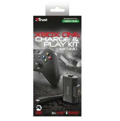 Kit Carga y Juega Modelo GXT 230, P/ Controles de Xbox One, Hasta 10 Horas de Juego, Color Negro, TRUST 20620
