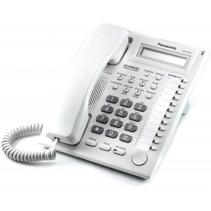 Teléfono Alámbrico T7730X, Multilínea, Pantalla LCD, 12 Botones Programables, Altavoz, Color Blanco, Panasonic KX-T7730X