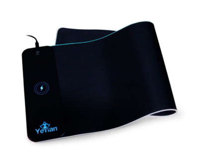 Mouse Pad Gamer Yeyian Glider 2700 RGB con Carga Inalámbrica, 80cm x 30cm, Grosor 4mm, Color Negro, QIAN YGG-68902