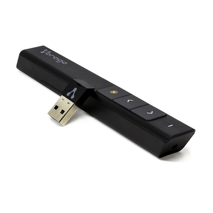 Presentador Con Apuntador Laser, Inalámbrico (USB), Color Negro, VORAGO LASP-300V4