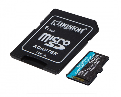 Tarjeta MicroSDXC, Modelo Canvas Go! Plus, Capacidad 512GB, UHS-I Clase 10, Incluye Adaptador SD, KINGSTON SDCG3/512GB