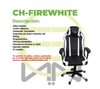 Silla Gamer Chaser, Reposa Brazos, Soporte Cervical y Lumbar, Color Blanco, Max. 110 Kg, CHASER CH-FIREWHITE