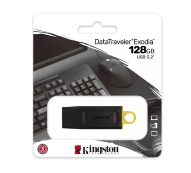 Memoria Flash USB 3.2, DataTraveler Exodia, Capacidad 128GB, Color Negro, KINGSTON DTX/128GB
