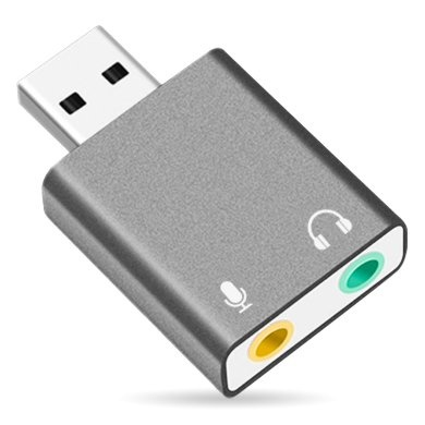 Tarjeta de Sonido Externa USB a Audio 7.1, con salida de sonido Estéreo y entrada de Micrófono (3.5mm), BROBOTIX 263571