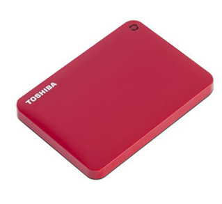 Disco Duro Externo Canvio Connect II, Capacidad 1TB (1,000GB), Interfaz USB 3.0, Color Rojo, TOSHIBA HDTC810XR3A1