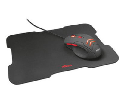 Ratón (Mouse) Gamer + MousePad Modelo Ziva, USB, 6 Botones / 220 mm x 300 mm, Iluminación LED, Color Negro, TRUST 21963