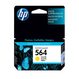 Cartucho de Tinta Original 564, Contenido Neto 3 Mililitros, Color Amarillo, HP CB320WL