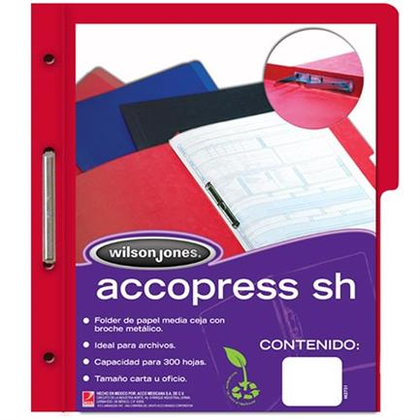 Carpeta Accopress MC, Tamaño Carta, Color Rojo, C/10 Piezas, ACCO P4557