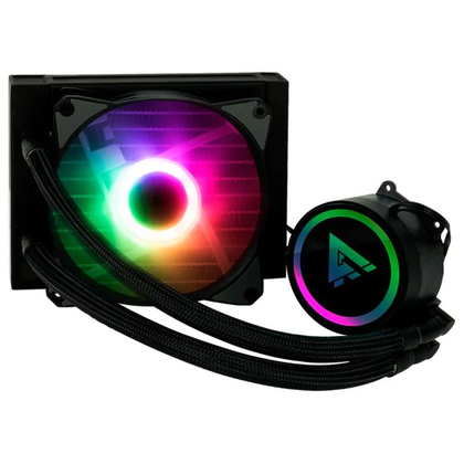 Sistema de Enfriamiento Líquido GAME FACTOR 120MM, RGB, 150W, 1 Ventilador 120mm, Color Negro, VORAGO LQG500