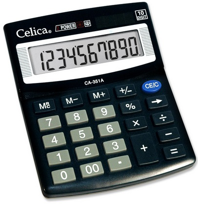 Calculadora Semi Escritorio, 10 Dígitos, Color Negro, CELICA CA-351A