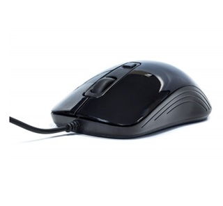 Ratón (Mouse) Óptico, Alámbrico (USB), Hasta 1600 DPI, Color Negro, VORAGO MO-102-BK