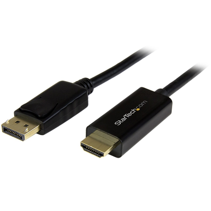 Cable Adaptador Pasivo DisplayPort 1.2 a HDMI, 4K 30Hz, Para Monitor, 2 Metros, Color Negro, STARTECH DP2HDMM2MB