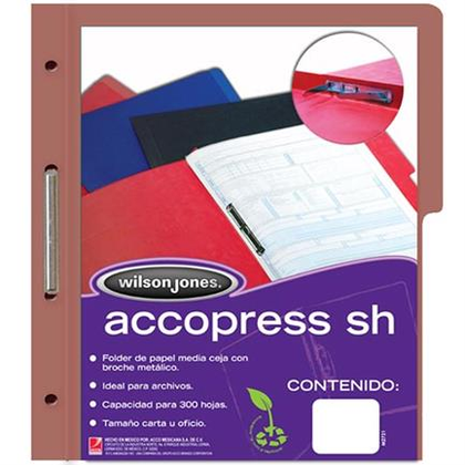 Carpeta Accopress MC, Papel Carta, Color Caoba, C/10 Pzas, ACCO P4555