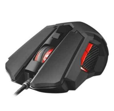 Ratón (Mouse) Gamer Modelo GXT 148 Orna, USB, 8 Botones, Longitud del Cable 1.7 Metros, Color Negro / Rojo, TRUST 21197