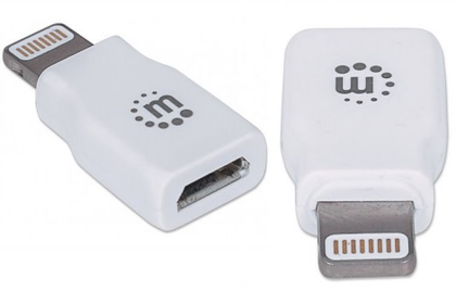 Adaptador Ligthning - Micro USB (M-H), Color Blanco, MANHATTA 390620