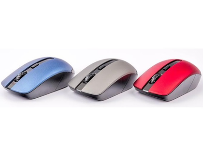 Ratón (Mouse) Óptico, Inalámbrico (USB), Hasta 1200 DPI, Color Rojo, NACEB NA-594R