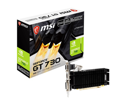 Tarjeta de Video NVIDIA GeForce GT 730, 2GB GDDR3, DVI-D*1 / HDMI*1 / VGA*1, PCI Express 2.0, MSI 730K-2GD3H/LPV1