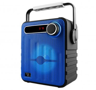 Bocina Portátil, Inalámbrica (Bluetooth), Recargable, Color Azul, Soporta MicroSD / USB, VORAGO BSP-200-BL