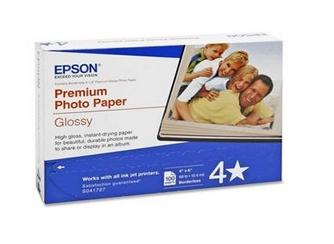 Paquete de Papel Fotográfico Premium Glossy 4" x 6", con 100 hojas, EPSON S041727