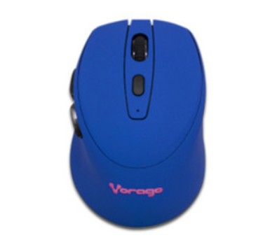 Ratón (Mouse) Óptico Inalámbrico, hasta 2400 dpi, Recargable, Iluminado, Receptor USB, Color Azul, VORAGO MO-306-BL