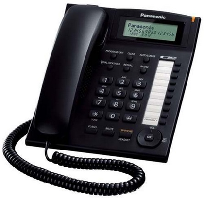 Teléfono Alámbrico, 3 Líneas, Altavoz, Color Negro, PANASONIC KX-T7716X