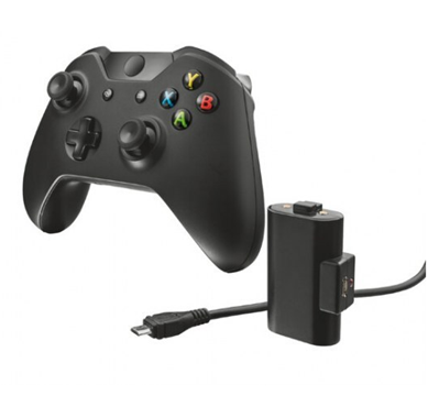 Kit Carga y Juega Modelo GXT 230, P/ Controles de Xbox One, Hasta 10 Horas de Juego, Color Negro, TRUST 20620